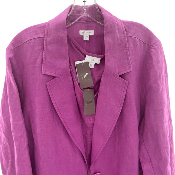 J.Jill Tall Summer Linen women’s blazer and tank top set - Picture 3 of 11